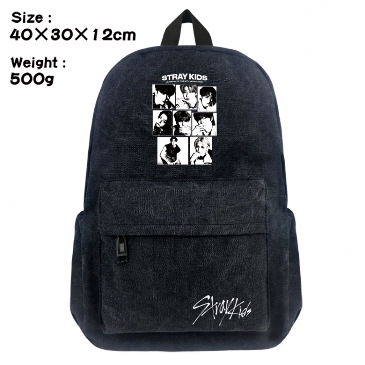 straykids Canvas top and bottom backpack 40X30X12CM