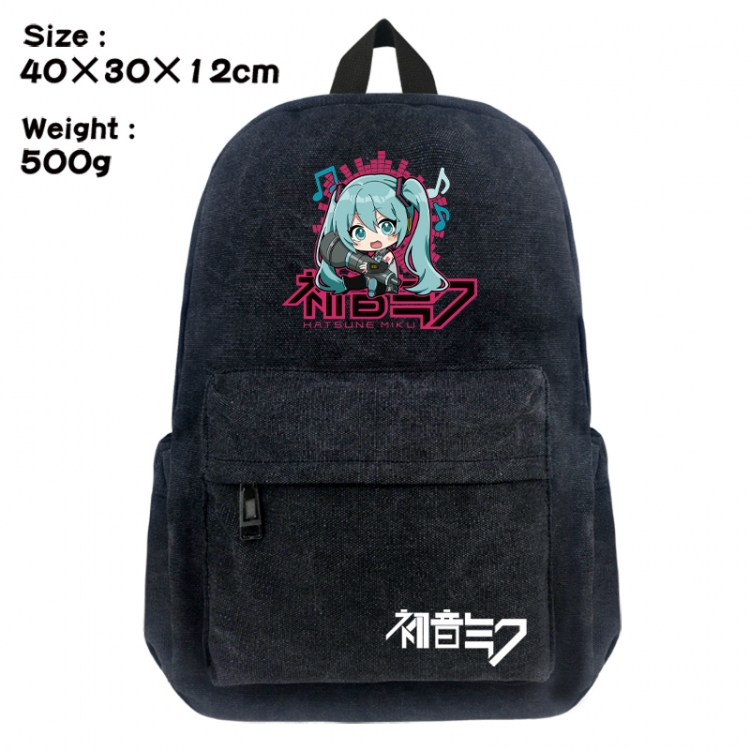 Hatsune Miku Canvas top and bottom backpack 40X30X12CM