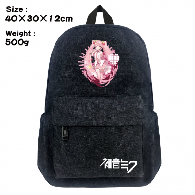 Hatsune Miku Canvas top and bottom backpack 40X30X12CM