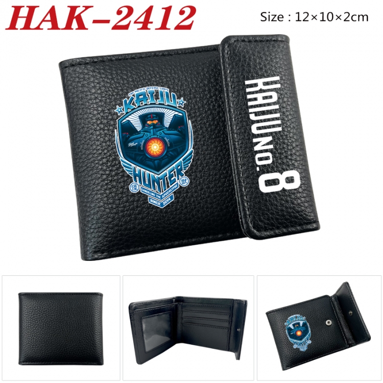 KAIJU NUMBER EIGHT Anime Litchi Pattern Hidden Buckle Half Fold Printed Wallet 12X10X2CM HAK-2412