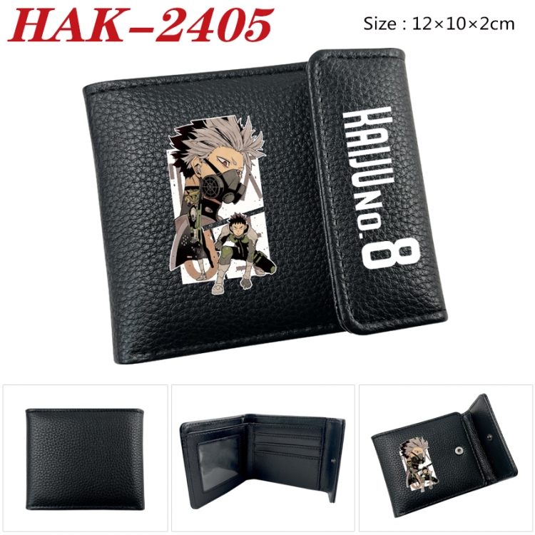 KAIJU NUMBER EIGHT Anime Litchi Pattern Hidden Buckle Half Fold Printed Wallet 12X10X2CM HAK-2405