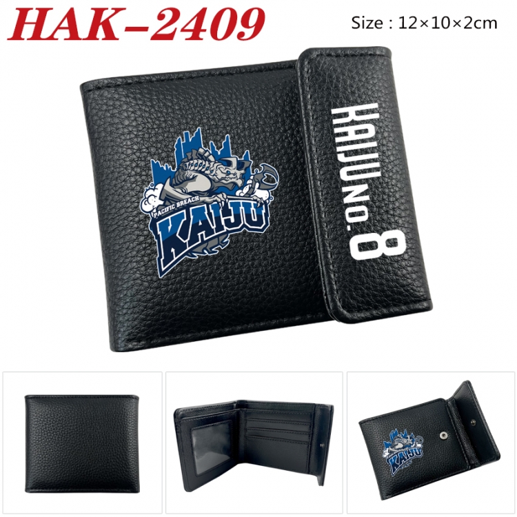 KAIJU NUMBER EIGHT Anime Litchi Pattern Hidden Buckle Half Fold Printed Wallet 12X10X2CM HAK-2409