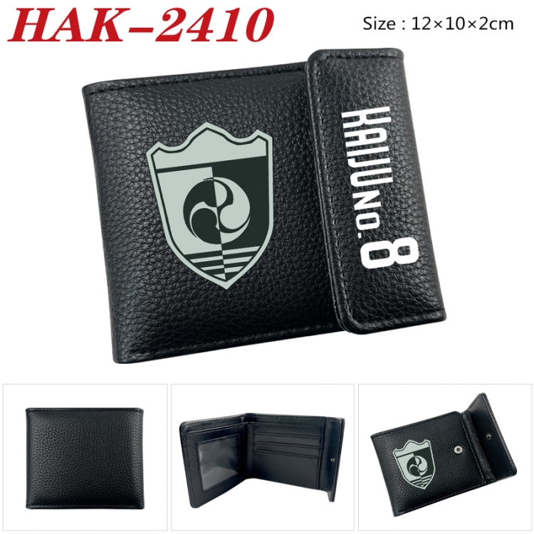 KAIJU NUMBER EIGHT Anime Litchi Pattern Hidden Buckle Half Fold Printed Wallet 12X10X2CM  HAK-2410