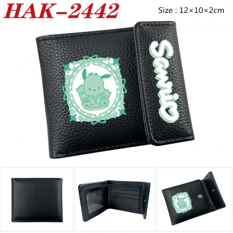 sanrio Anime Litchi Pattern Hidden Buckle Half Fold Printed Wallet 12X10X2CM HAK-2442