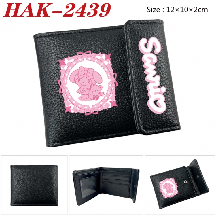 sanrio Anime Litchi Pattern Hidden Buckle Half Fold Printed Wallet 12X10X2CM HAK-2439