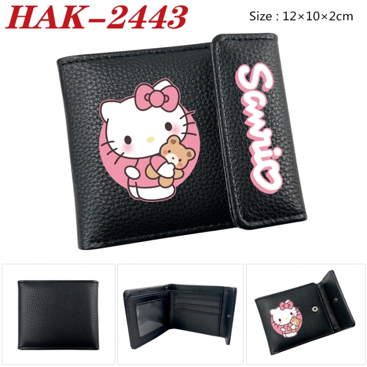 sanrio Anime Litchi Pattern Hidden Buckle Half Fold Printed Wallet 12X10X2CM  HAK-2443