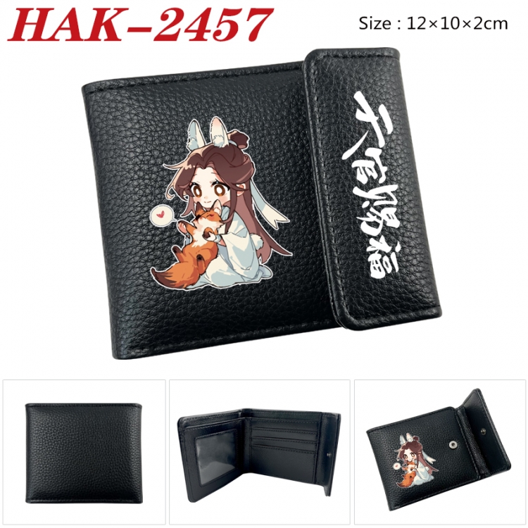 Heaven Official's Blessing Anime Litchi Pattern Hidden Buckle Half Fold Printed Wallet 12X10X2CM HAK-2457