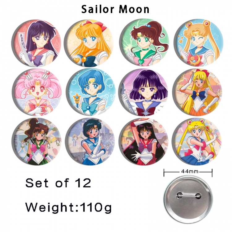 sailormoon Anime tinplate bright film badge 44mm a set of 12