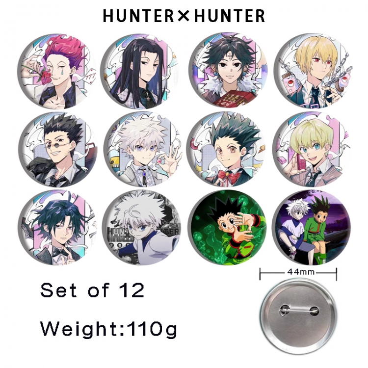 HunterXHunter Anime tinplate bright film badge 44mm a set of 12