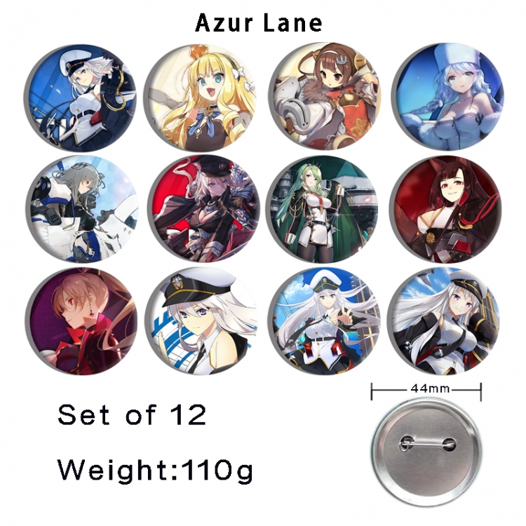 Azur Lane  Anime tinplate bright film badge 44mm a set of 12