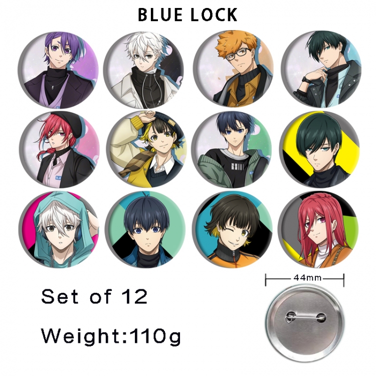 BLUE LOCK  Anime tinplate bright film badge 44mm a set of 12