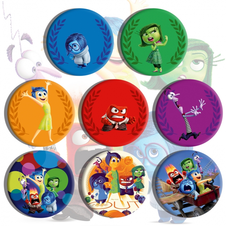 Inside Out Anime tinplate brooch badge a set of 8