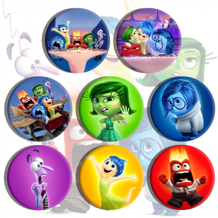 Inside Out Anime tinplate brooch badge a set of 8