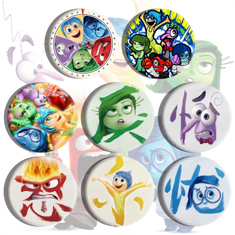 Inside Out Anime tinplate brooch badge a set of 8