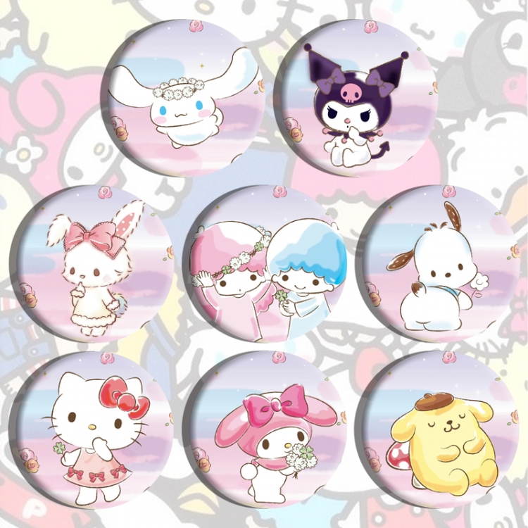 sanrio Anime tinplate brooch badge a set of 8