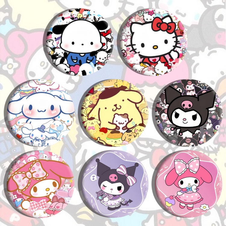 sanrio Anime tinplate brooch badge a set of 8