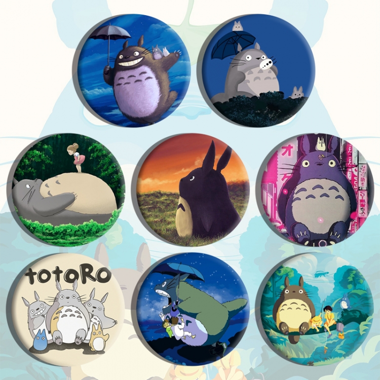 TOTORO Anime tinplate brooch badge a set of 8