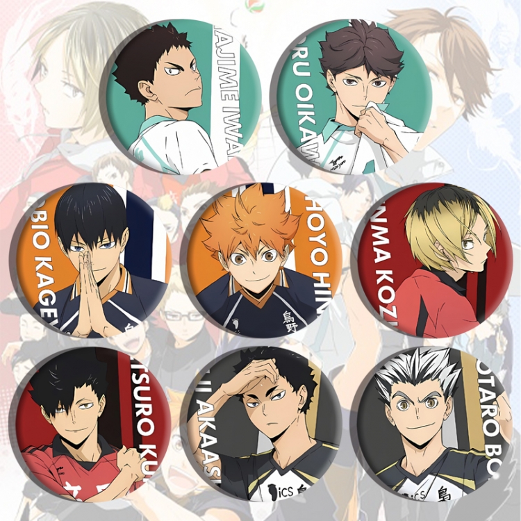 Haikyuu!! Anime tinplate brooch badge a set of 8