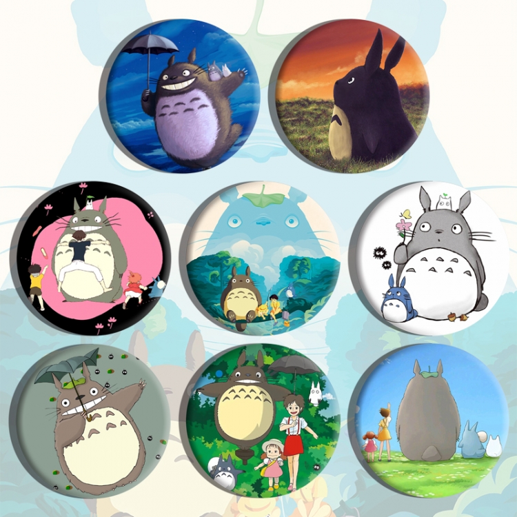 TOTORO Anime tinplate brooch badge a set of 8