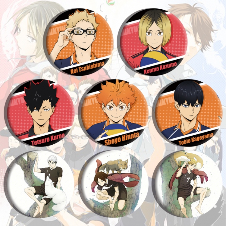 Haikyuu!! Anime tinplate brooch badge a set of 8