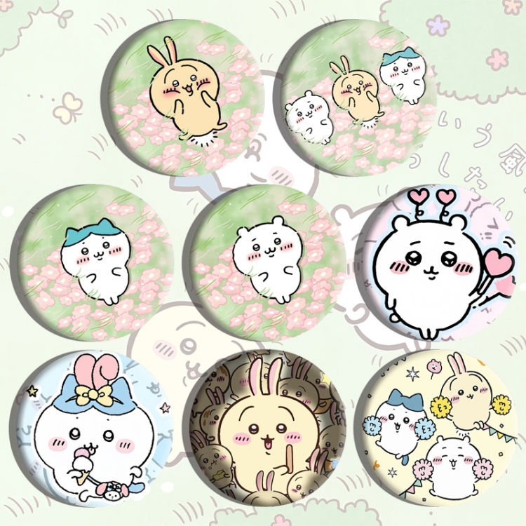 Chiikawa Anime tinplate brooch badge a set of 8