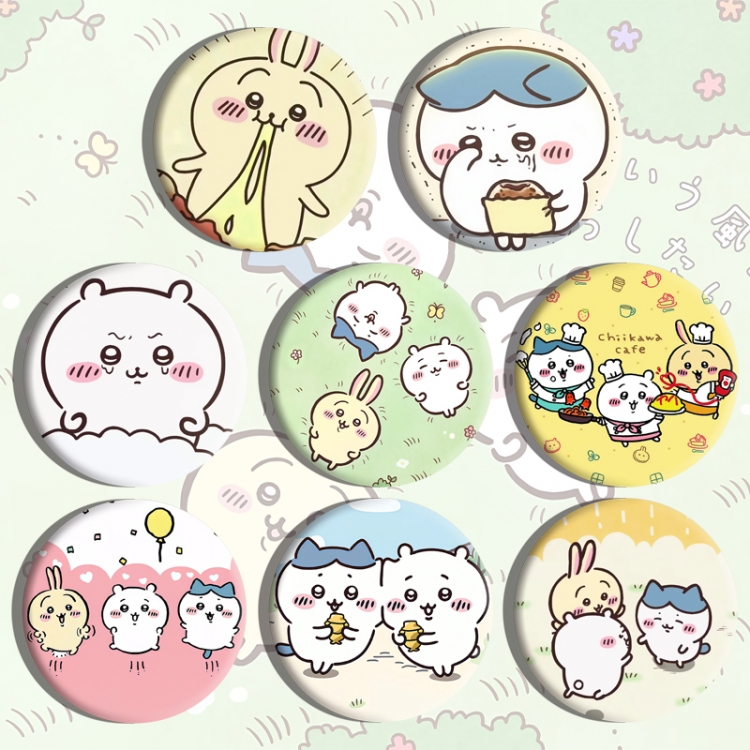 Chiikawa Anime tinplate brooch badge a set of 8