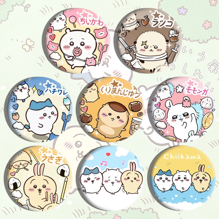 Chiikawa Anime tinplate brooch badge a set of 8