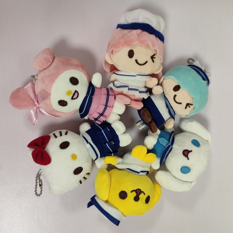 Cinnamoroll  Anime peripheral plush toy pendant 10CM a set of 6