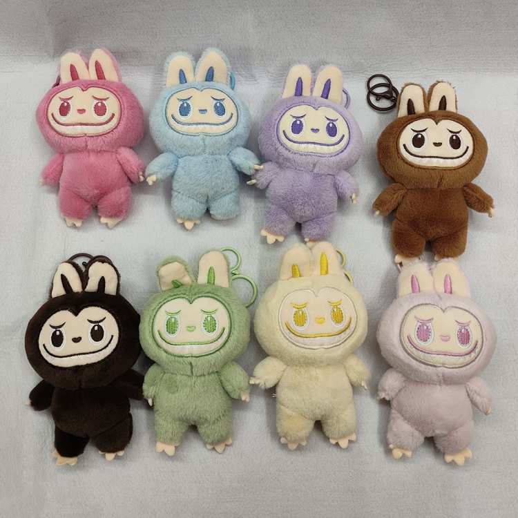 Labubu Anime Woolen material peripheral plush toy pendant 12CM a set of 8