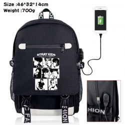 straykids canvas USB backpack ...