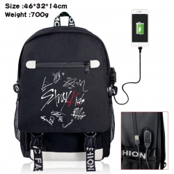 straykids canvas USB backpack ...