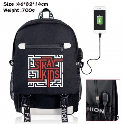 straykids canvas USB backpack ...