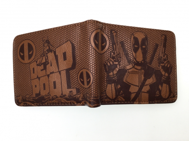 Deadpool Half fold embossed short leather wallet 11X10CM