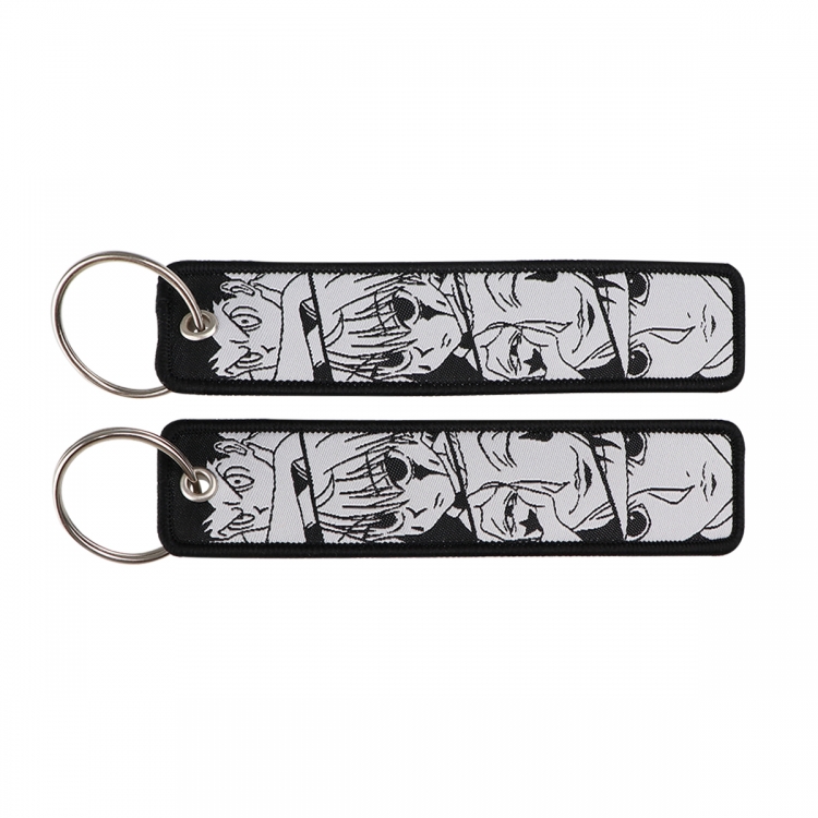 HunterXHunter Double sided color woven label keychain with thickened hanging rope 13x3cm 10G price for 5 pcs