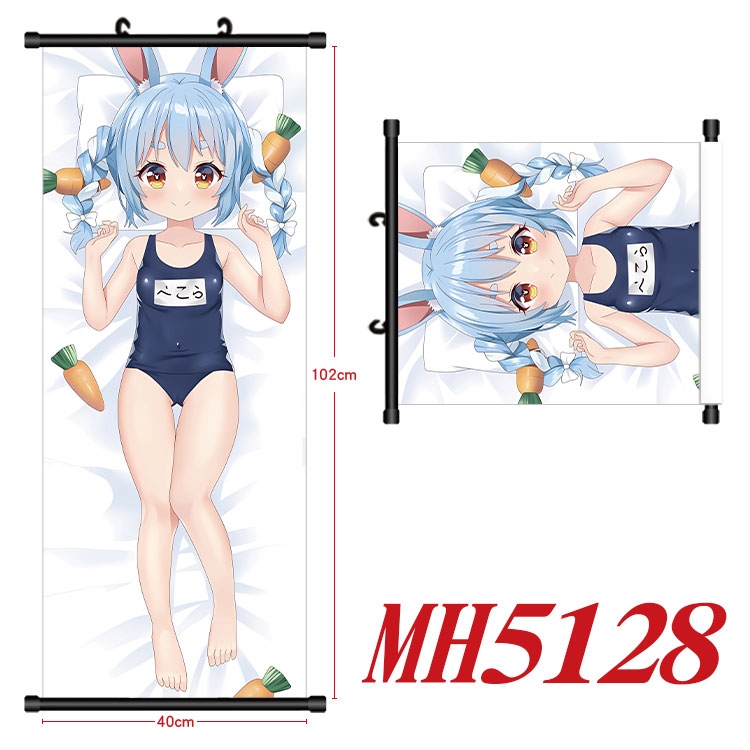 Hololive Anime black Plastic rod Cloth painting Wall Scroll 40X102CM  MH5128