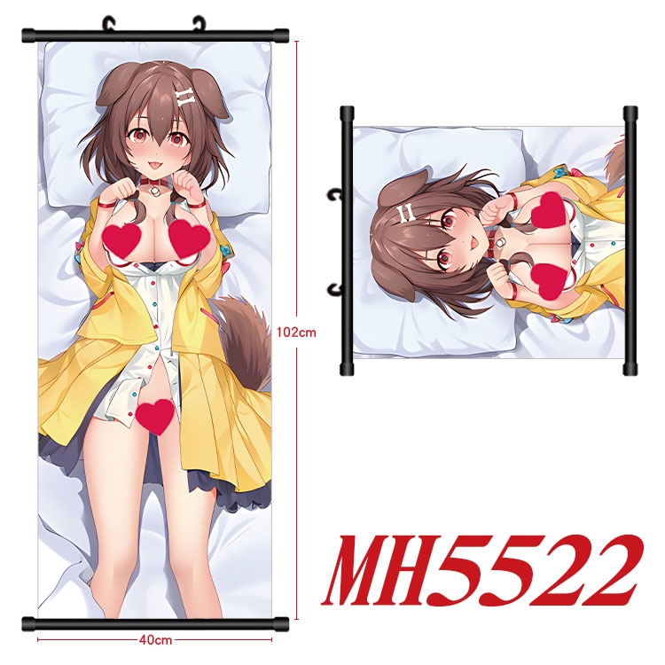 Hololive Anime black Plastic rod Cloth painting Wall Scroll 40X102CM  MH5522