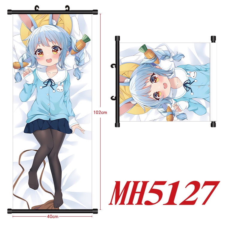 Hololive Anime black Plastic rod Cloth painting Wall Scroll 40X102CM MH5128