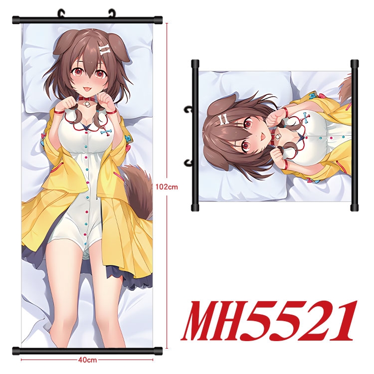 Hololive Anime black Plastic rod Cloth painting Wall Scroll 40X102CM  MH5521