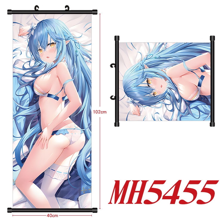 Hololive Anime black Plastic rod Cloth painting Wall Scroll 40X102CM MH5455