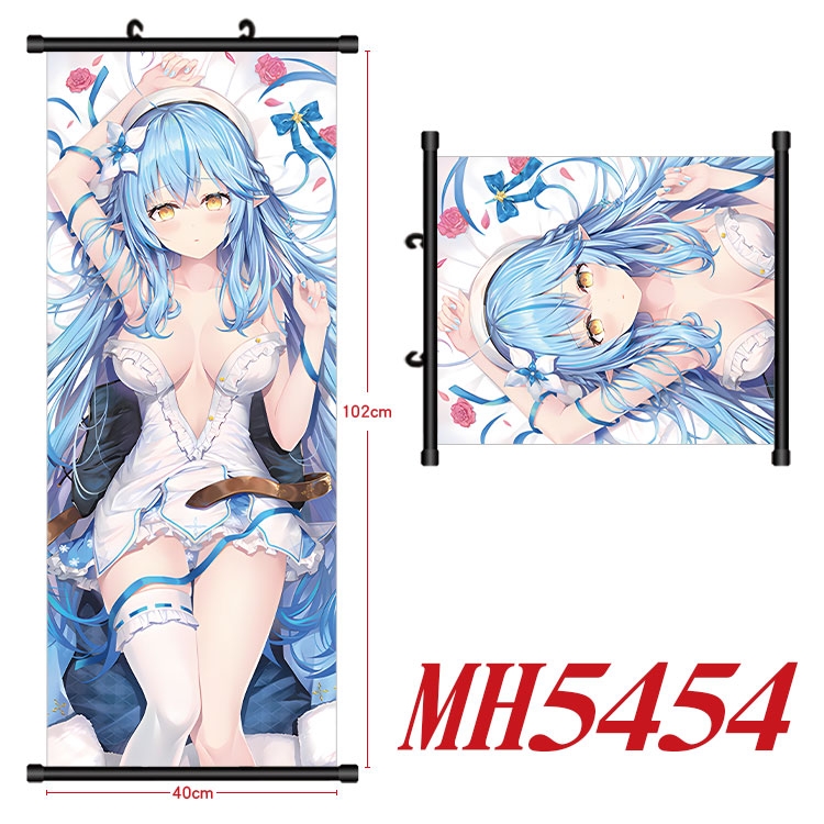 Hololive Anime black Plastic rod Cloth painting Wall Scroll 40X102CM MH5454