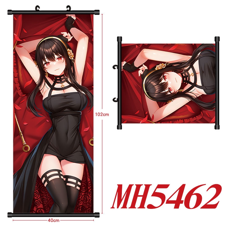 SPY×FAMILY Anime black Plastic rod Cloth painting Wall Scroll 40X102CM 