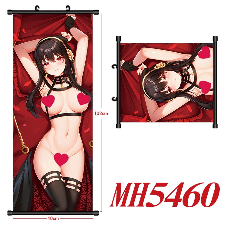 SPY×FAMILY Anime black Plastic rod Cloth painting Wall Scroll 40X102CM 