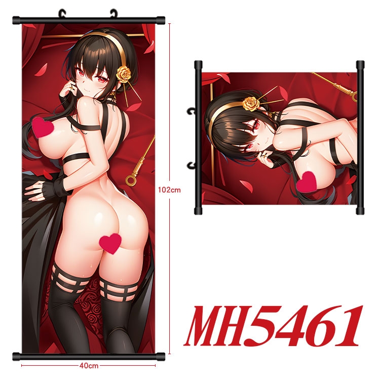 SPY×FAMILY Anime black Plastic rod Cloth painting Wall Scroll 40X102CM 