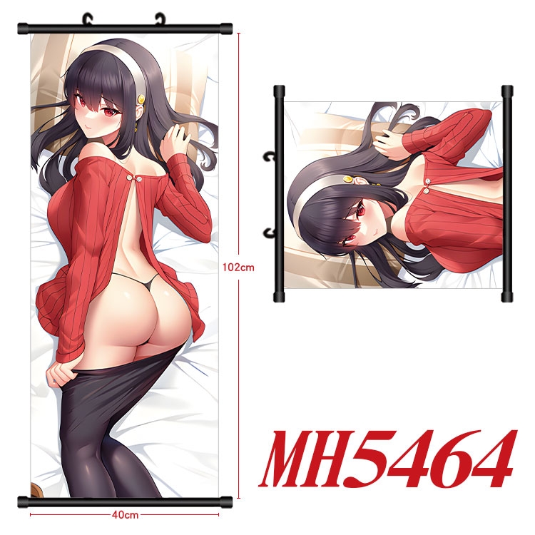 SPY×FAMILY Anime black Plastic rod Cloth painting Wall Scroll 40X102CM 