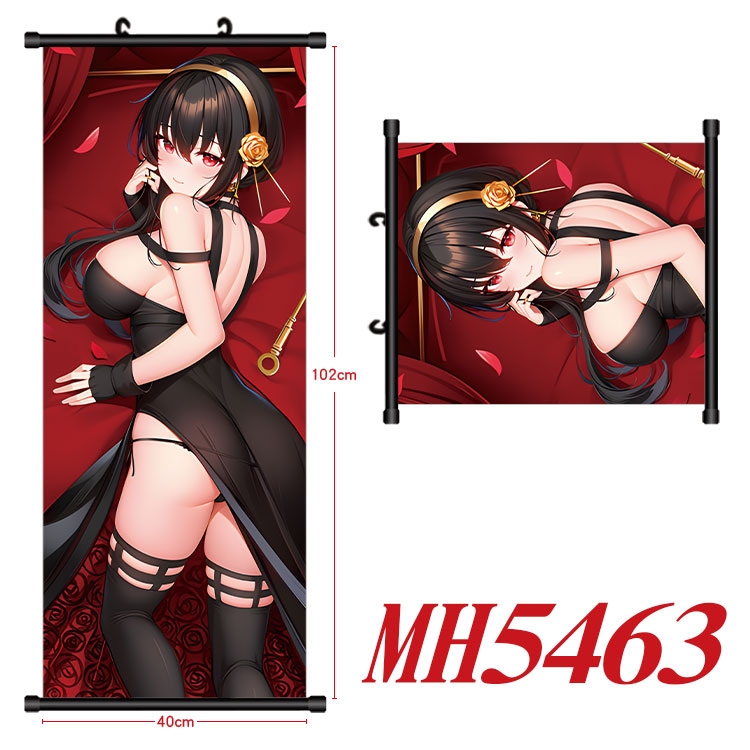 SPY×FAMILY Anime black Plastic rod Cloth painting Wall Scroll 40X102CM 