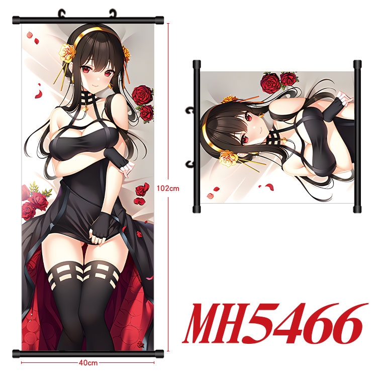 SPY×FAMILY Anime black Plastic rod Cloth painting Wall Scroll 40X102CM 