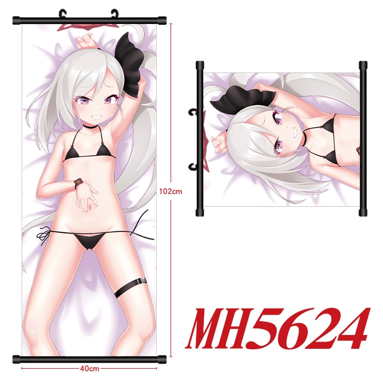 Azure Files Gaming Anime black Plastic rod Cloth painting Wall Scroll 40X102CM