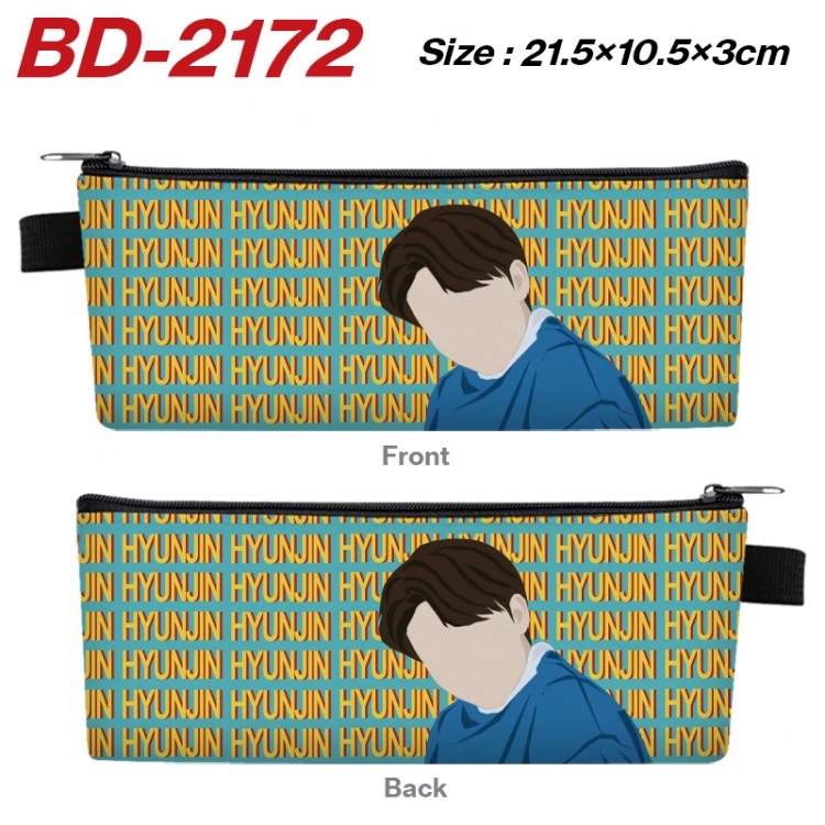 straykids Anime PU Leather Zipper Pencil Case Stationery Box 21.5X10.5X3CM BD-2172