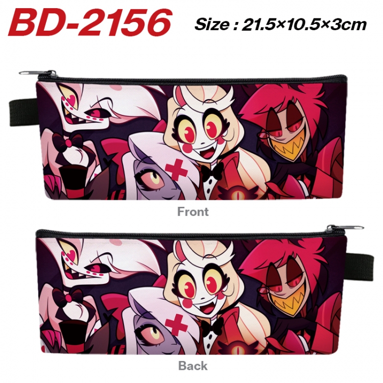 Hazbin Hotel Anime PU Leather Zipper Pencil Case Stationery Box 21.5X10.5X3CM 