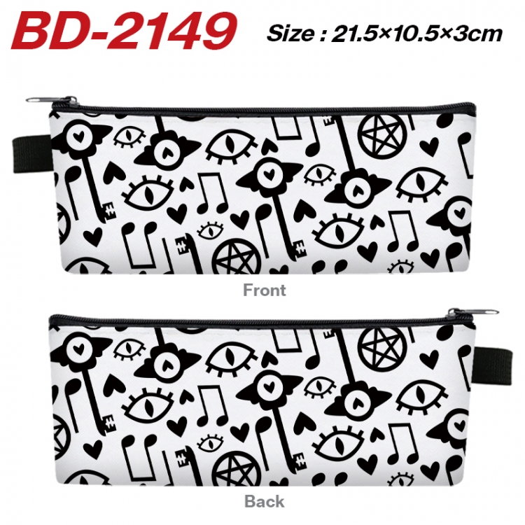 Hazbin Hotel Anime PU Leather Zipper Pencil Case Stationery Box 21.5X10.5X3CM 